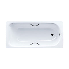 [BBS1001] Balterley Single Ended Rectangular Steel Enamel Bath Twin Grip Holes, 1700x700mm - Alpine White - Cutout