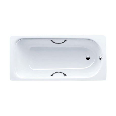 [BBS1001] Balterley Single Ended Rectangular Steel Enamel Bath Twin Grip Holes, 1700x700mm - Alpine White - Cutout