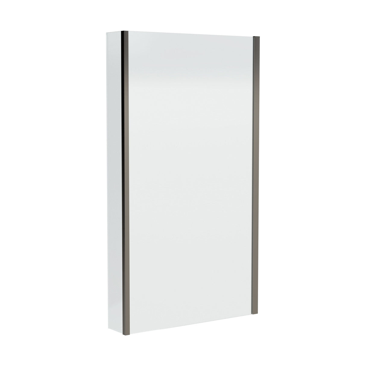 [BBSC27] Contemporary 6mm Toughened Safety Glass Square Hinged Bath Screen with Fixed Return, Choice of Colour - Cutout