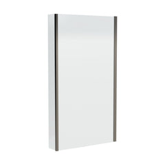 [BBSC27] Contemporary 6mm Toughened Safety Glass Square Hinged Bath Screen with Fixed Return, Choice of Colour - Cutout