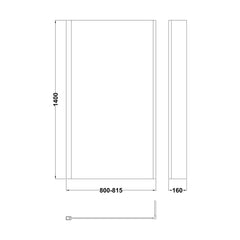 [BBSC715] Balterley Bath Screen - Technical Drawing