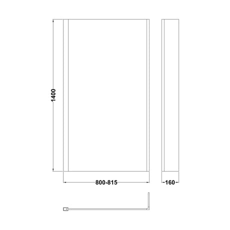 [BBSC715] Balterley Bath Screen - Technical Drawing