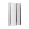 [BBSCBS3] 6mm Toughened Safety Glass Reversible L-Shaped Bath Screen Double Hinged - Chrome - Cutout
