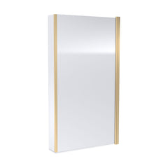 [BBSCBS78] Contemporary 6mm Toughened Safety Glass Square Hinged Bath Screen with Fixed Return - 1430 x 795 x 24mm - Brushed Brass - Cutout
