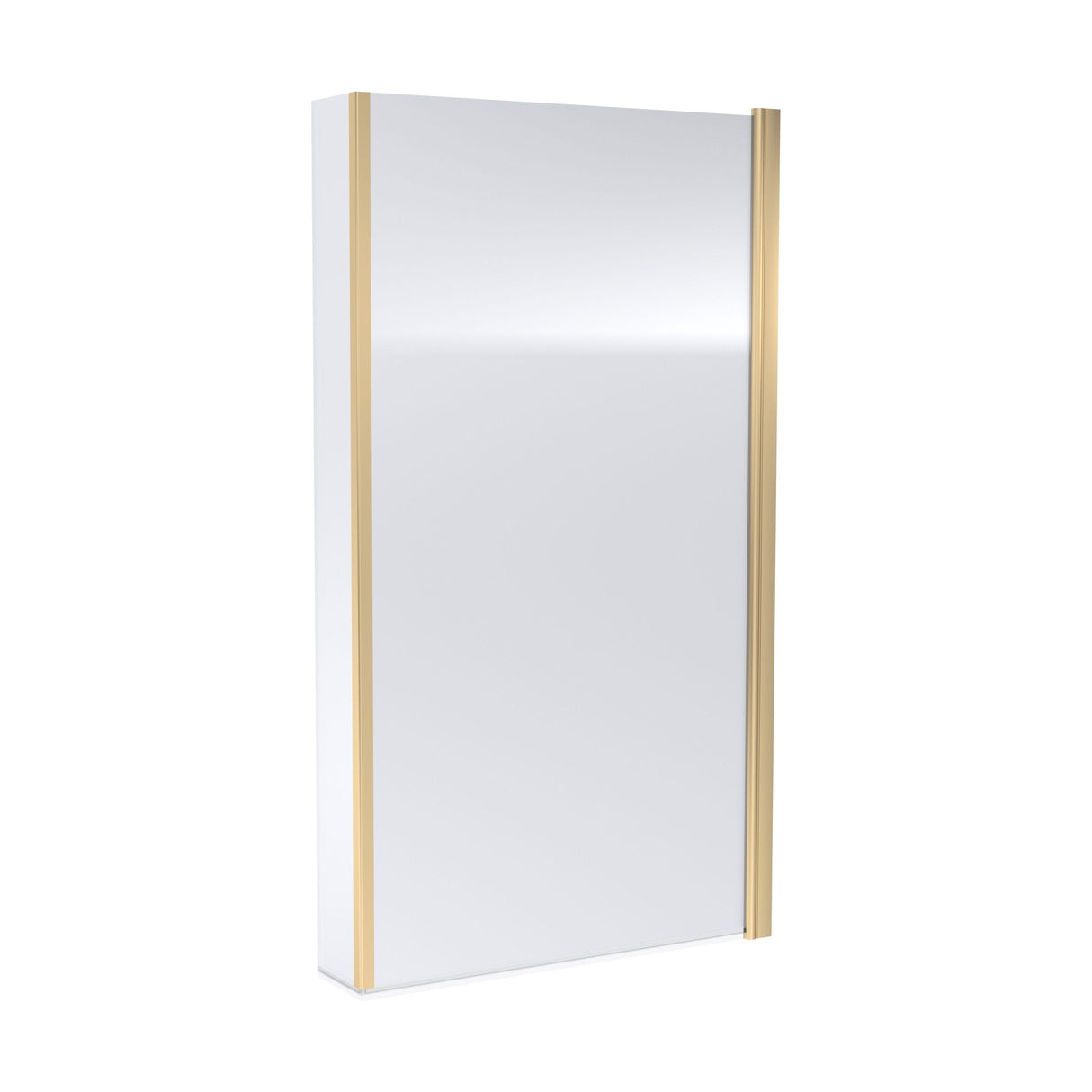 [BBSCBS78] Contemporary 6mm Toughened Safety Glass Square Hinged Bath Screen with Fixed Return, Choice of Colour - Cutout