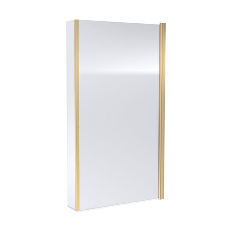 [BBSCBS78] Contemporary 6mm Toughened Safety Glass Square Hinged Bath Screen with Fixed Return, Choice of Colour - Cutout