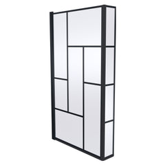 [BBSCBS7BB] Black Reversible Square L Shape 6mm Toughened Safety Glass Bath Screen, 1430 x 808 x 150mm - Cutout