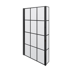 [BBSCBS7BF] Black Frame 6mm Glass L Shaped Shower Bath Screen 1430 x 795 x 150mm - Cutout