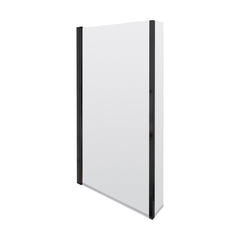 [BBSCBS7BP] 6mm Toughened Safety Glass L Shaped Reversible Bath Screen with Fixed Return - Black - Cutout