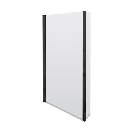 [BBSCBS7BP] 6mm Toughened Safety Glass L Shaped Reversible Bath Screen with Fixed Return - Black - Cutout