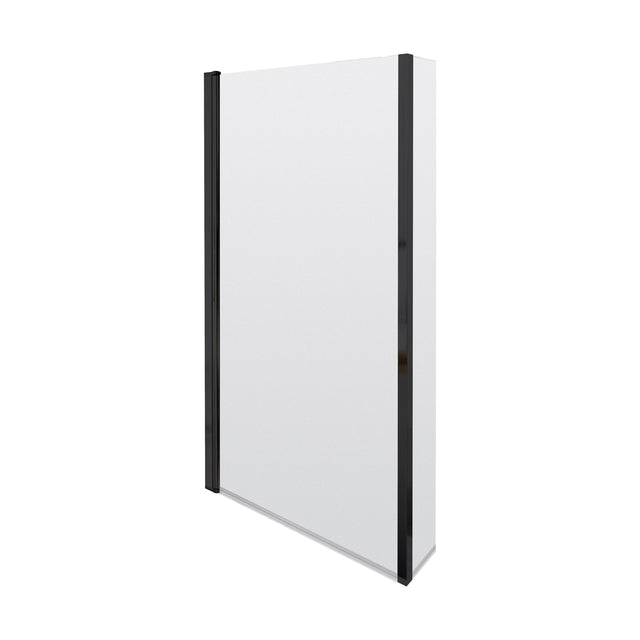 [BBSCBS7BP] 6mm Toughened Safety Glass L Shaped Reversible Bath Screen with Fixed Return - Black - Cutout