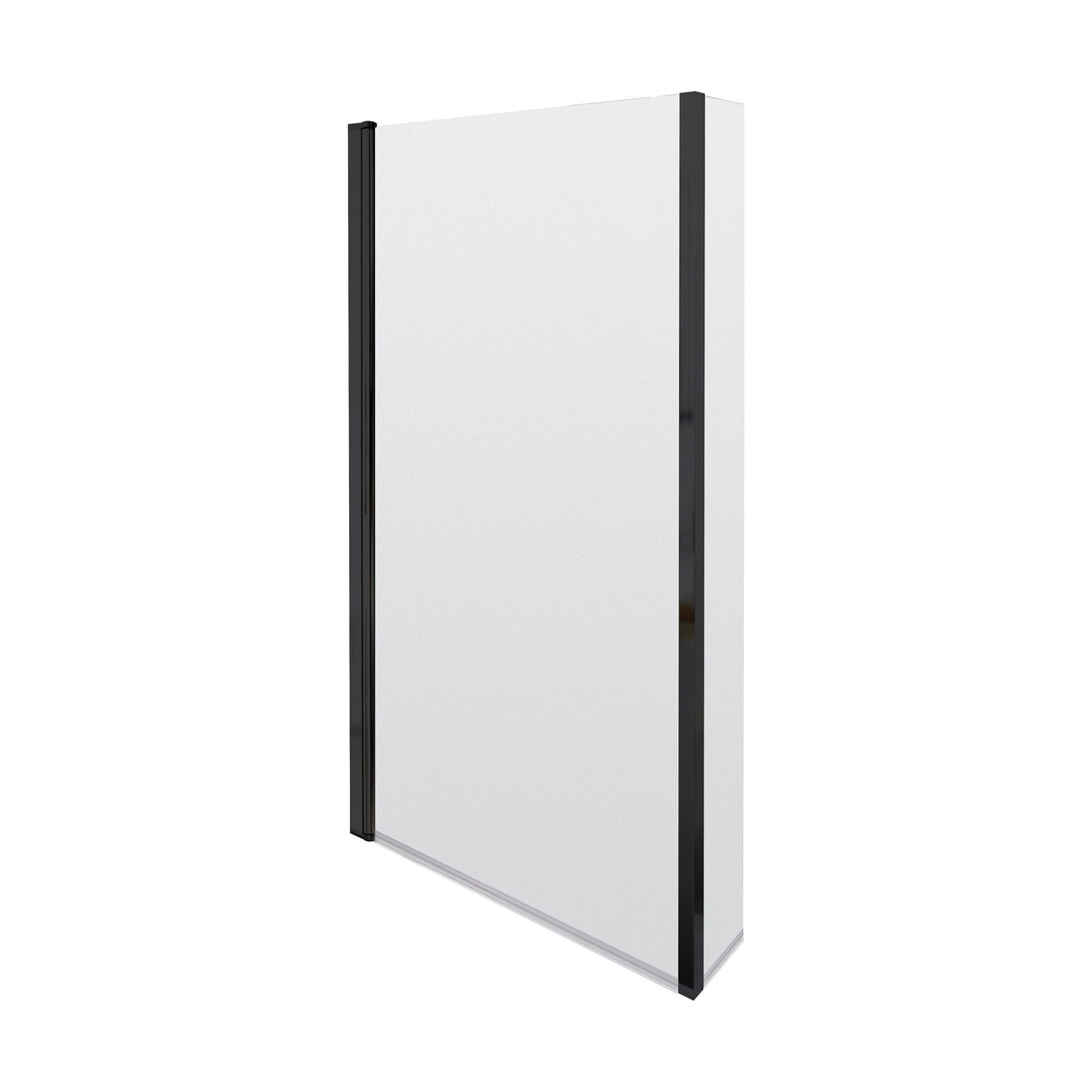 [BBSCBS7BP] Contemporary 6mm Toughened Safety Glass Square Hinged Bath Screen with Fixed Return, Choice of Colour - Cutout