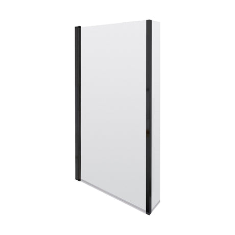 [BBSCBS7BP] Contemporary 6mm Toughened Safety Glass Square Hinged Bath Screen with Fixed Return, Choice of Colour - Cutout