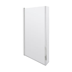 [BBSCBS7] Chrome 6mm Toughened Safety Glass Reversible L-Shaped Bath Hinged Screen - Cutout