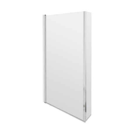 [BBSCBS7] Chrome 6mm Toughened Safety Glass Reversible L-Shaped Bath Hinged Screen - Cutout