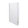[BBSCBS7] Contemporary 6mm Toughened Safety Glass Square Hinged Bath Screen with Fixed Return, Choice of Colour - Cutout