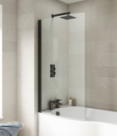 [BBSCCS0BP] Contemporary Curved 6mm Toughened Safety Glass Reversible P-Bath Bath Shower Screen - Lifestyle 1