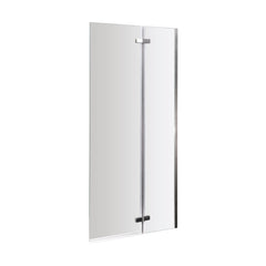 [BBSCRSS1] Chrome 5mm Toughened Safety Glass Centre Hinged Shower Bath Screen - Cutout