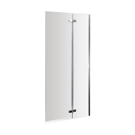 [BBSCRSS1] Chrome 5mm Toughened Safety Glass Centre Hinged Shower Bath Screen - Cutout