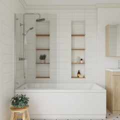 [BBSCRSSQ] Chrome 5mm Toughened Safety Glass Hinged Shower Bath Screen - Lifestyle 1