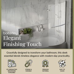 Contemporary Curved 6mm Toughened Safety Glass Reversible B-Bath Screen