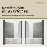 Curved 6mm Toughened Safety Glass Reversible B-Bath Screen