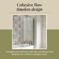 Contemporary Curved 6mm Toughened Safety Glass Reversible B-Bath Screen