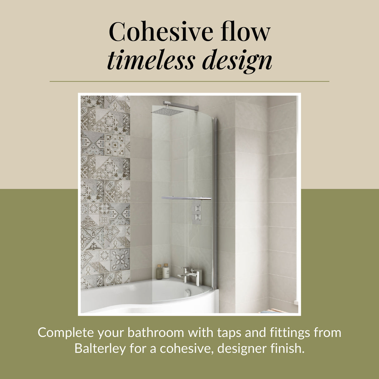 Curved 6mm Toughened Safety Glass Reversible B-Bath Screen