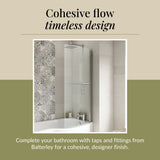 Curved 6mm Toughened Safety Glass Reversible B-Bath Screen