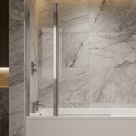 [BBSCSQ1] Contemporary Square Bath Shower Screen - Choice of Style and Finish - Silo
