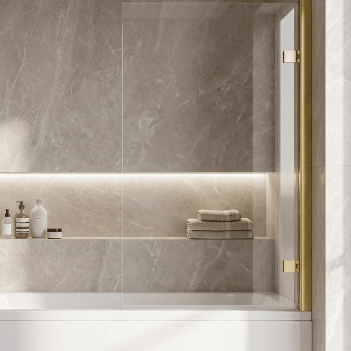 [BBSCSQ78] Contemporary 8mm Toughened Safety Glass Reversible Hinged Straight Shower Bath Screen - Choice of Colour - Silo