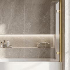 [BBSCSQ78] Contemporary 8mm Toughened Safety Glass Reversible Hinged Straight Shower Bath Screen - Choice of Colour - Silo