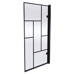 [BBSCSQ7BB] Abstract Modern Square Bath Shower Screen - Black, 830 x 1520 x 38 mm - Cutout
