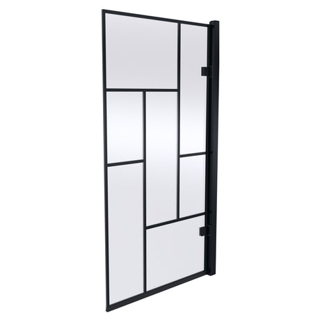 [BBSCSQ7BB] Abstract Modern Square Bath Shower Screen - Black, 830 x 1520 x 38 mm - Cutout