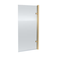 [BBSCSQ7FLBB] Contemporary 8mm Toughened Safety Glass Square Hinged Fluted Bath Screen, 1520 x 830 x 24mm - Choice of Colour - Cutout