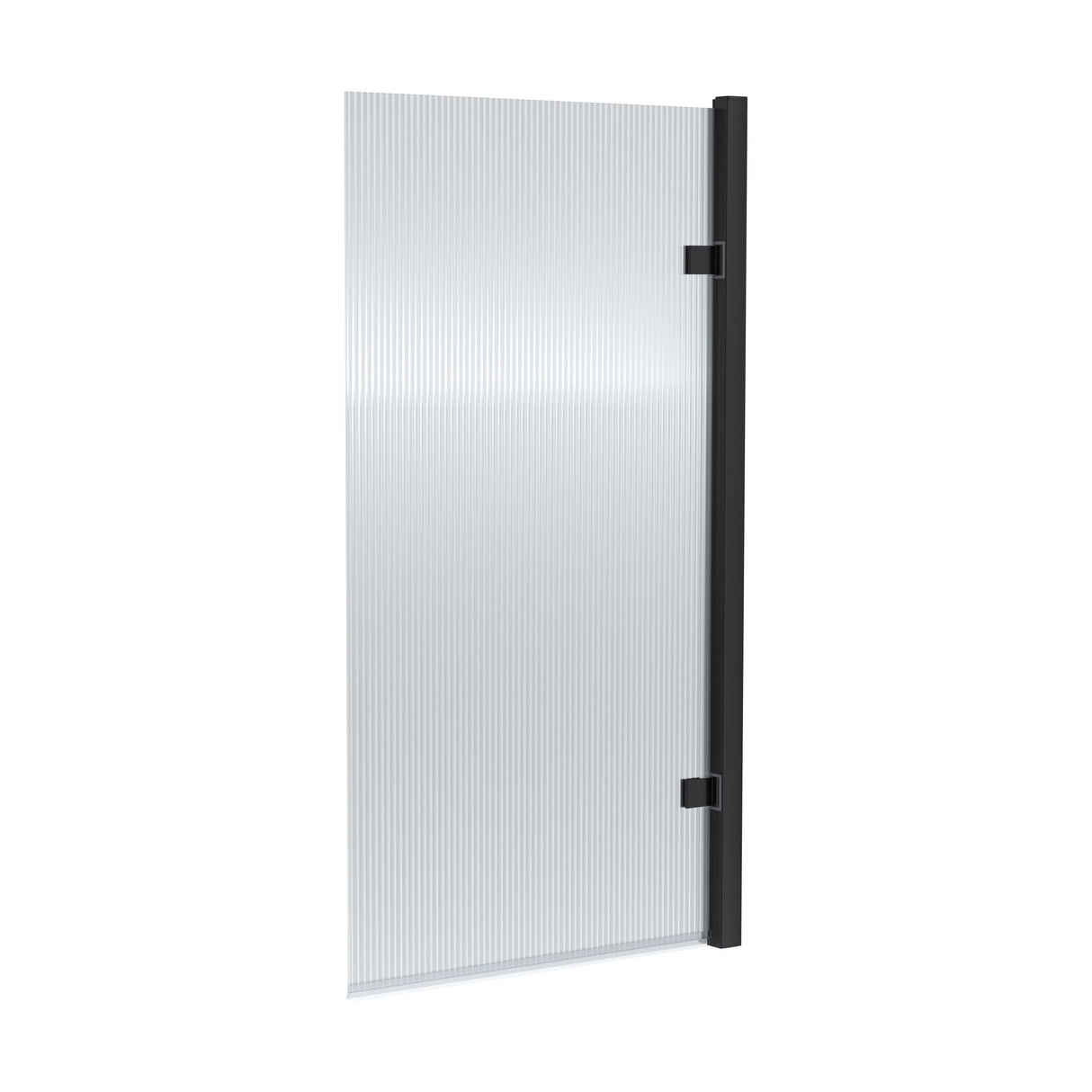 [BBSCSQ7FLBP] Contemporary 8mm Toughened Safety Glass Square Hinged Fluted Bath Screen, 1520 x 830 x 24mm - Choice of Colour - Cutout