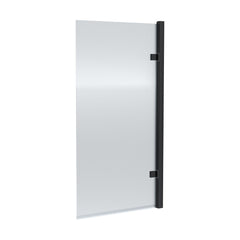 [BBSCSQ7FLBP] Contemporary 8mm Toughened Safety Glass Square Hinged Fluted Bath Screen, 1520 x 830 x 24mm - Choice of Colour - Cutout
