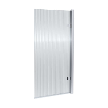 [BBSCSQ7FL] Contemporary 8mm Toughened Safety Glass Square Hinged Fluted Bath Screen, 1520 x 830 x 24mm - Choice of Colour - Cutout