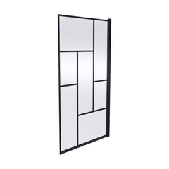 [BBSCSQBB] Balterley Abstract Modern Square 6mm Toughened Safety Glass Reversible Shower Bath Screen - Black - Cutout