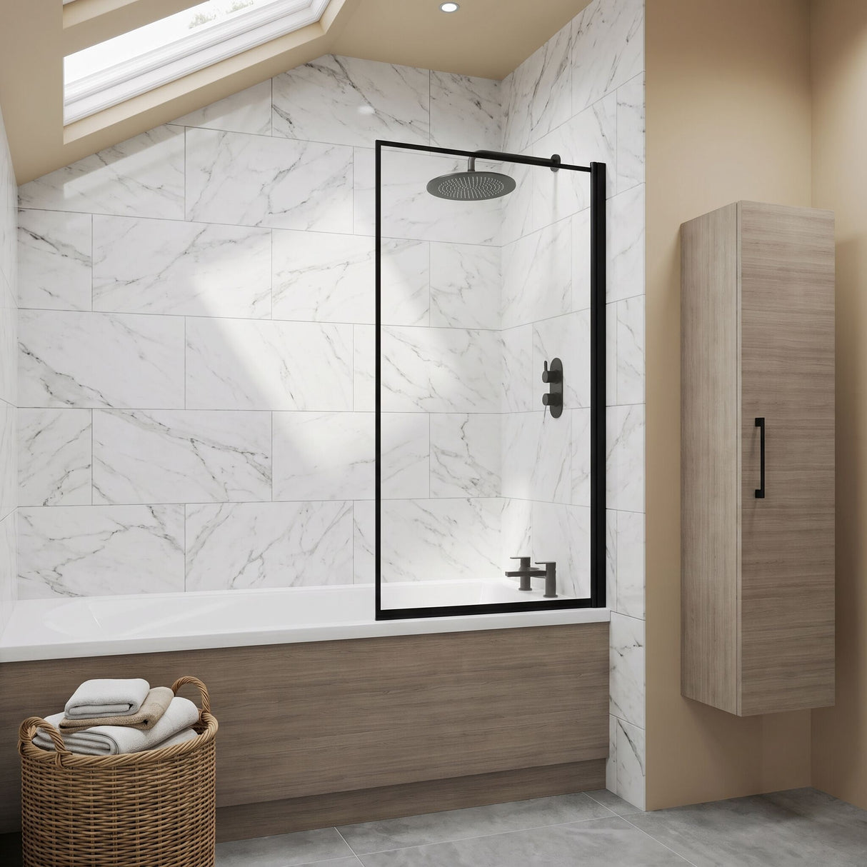 [BBSCSQBFC] SQUARE OUTER FRAMED BATH SCREEN (6) - Lifestyle 1