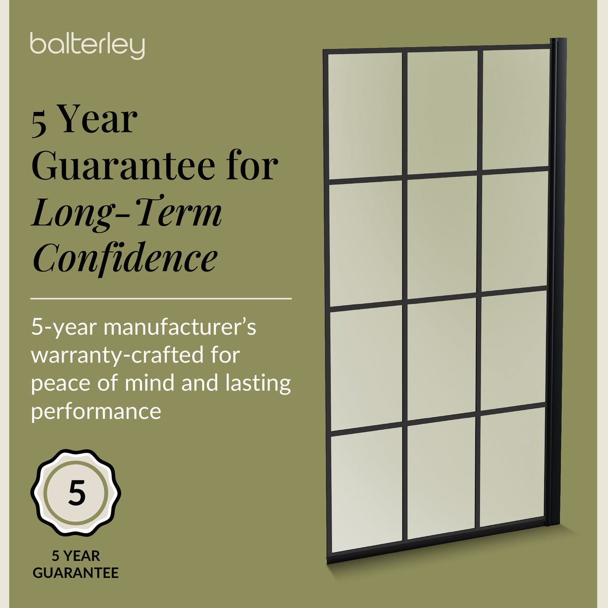 Black Framed Reversible Hinged Shower Bath Screen – 6 mm Toughened Safety Glass,  H: 1430 × W: 790 × D: 38 mm