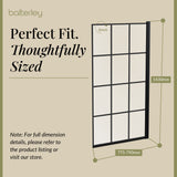 Black Framed Reversible Hinged Shower Bath Screen – 6 mm Toughened Safety Glass,  H: 1430 × W: 790 × D: 38 mm