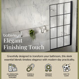 Black Framed Reversible Hinged Shower Bath Screen – 6 mm Toughened Safety Glass,  H: 1430 × W: 790 × D: 38 mm