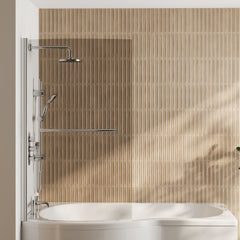 [BBSCSR1] Contemporary Curved 6mm Toughened Safety Glass Reversible B-Bath Screen - Lifestyle 1
