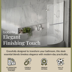Contemporary Curved 6mm Toughened Safety Glass Reversible B-Bath Screen