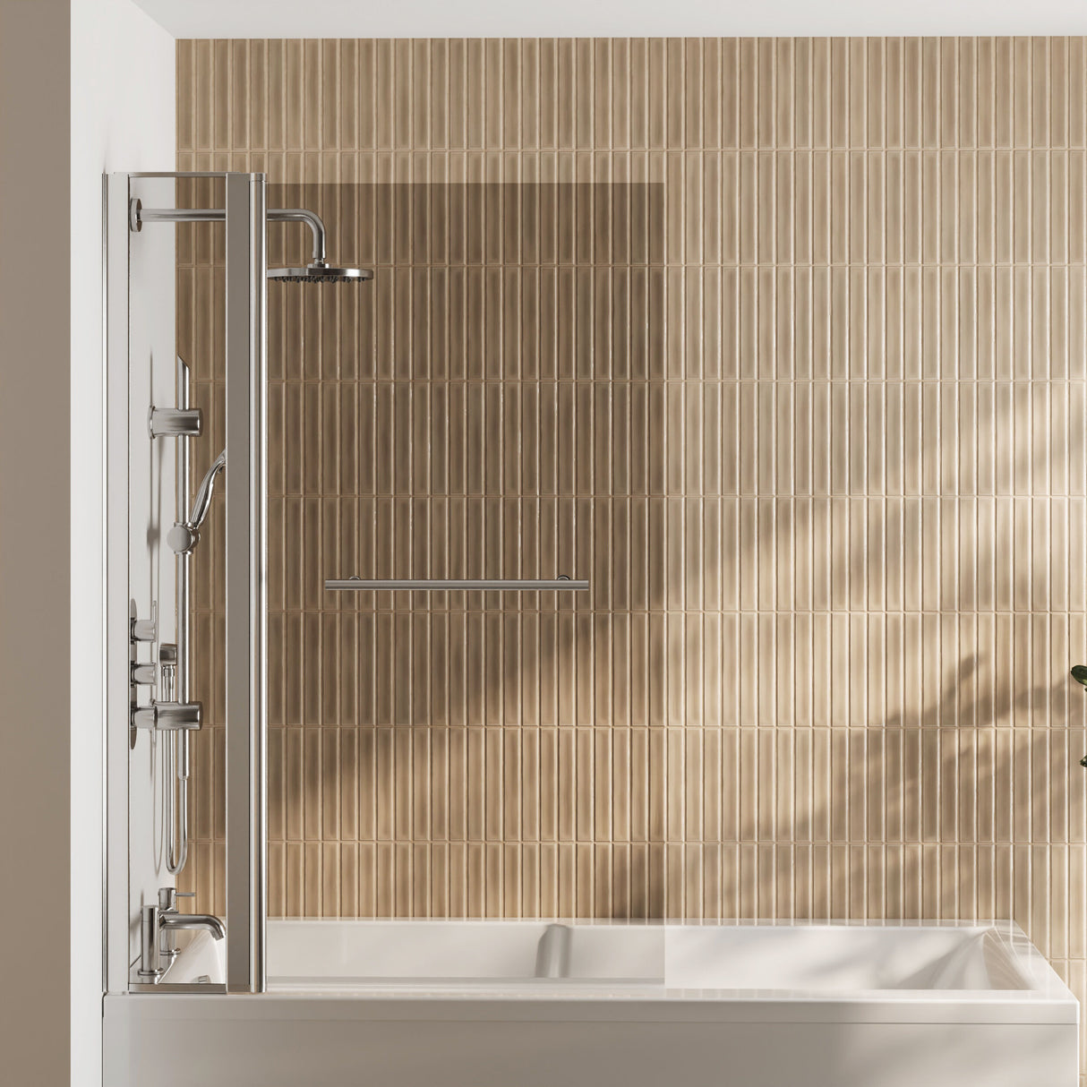[BBSCSRR2] Contemporary Square Bath Shower Screen - Choice of Style and Finish - Lifestyle 1