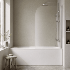 [BBSCSS1] Contemporary 6mm Toughened Safety Glass Round Bath Screen - 1430 x 790mm - Silo