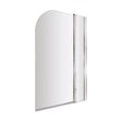 [BBSCSS2] Balterley Modern 6mm Toughened Safety Glass Reversible Shower Bath Screen with Fixed Panel - Chrome - Cutout