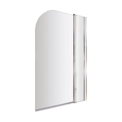 [BBSCSS2] Balterley Modern 6mm Toughened Safety Glass Reversible Shower Bath Screen with Fixed Panel - Chrome - Cutout