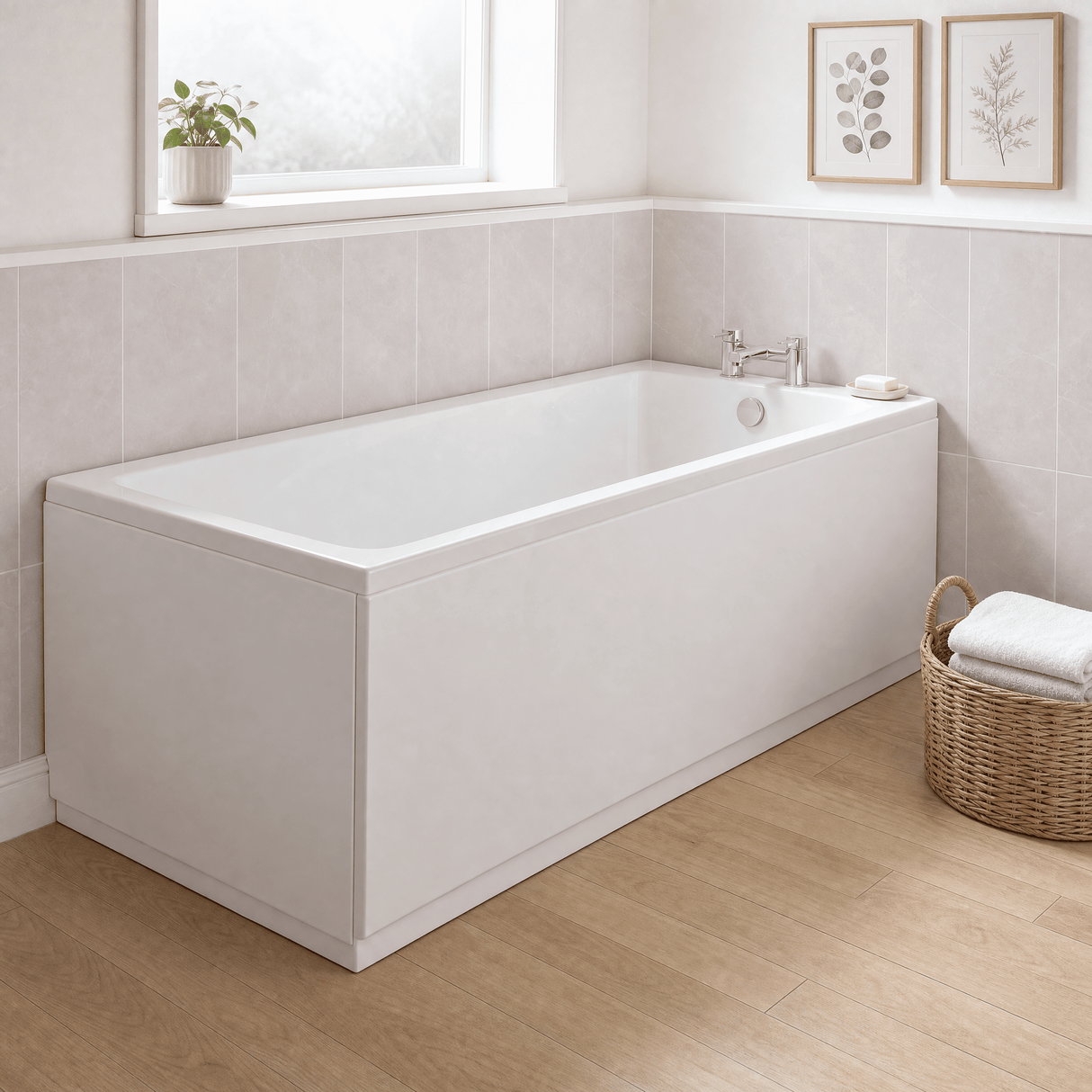 [BBSE008] Square Single Ended Eternalite Bath with Leg Set, Choice of Size